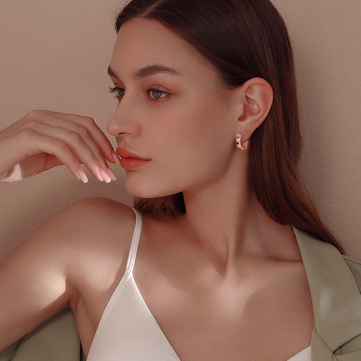 Sparkly Crystal Cubic Zirconia Hoop Earrings for Women - Hypoallergenic Small Colorful Hoop Earrings - Perfect Birthday Gift Jewelry for Everyday Wear & Special Occasions