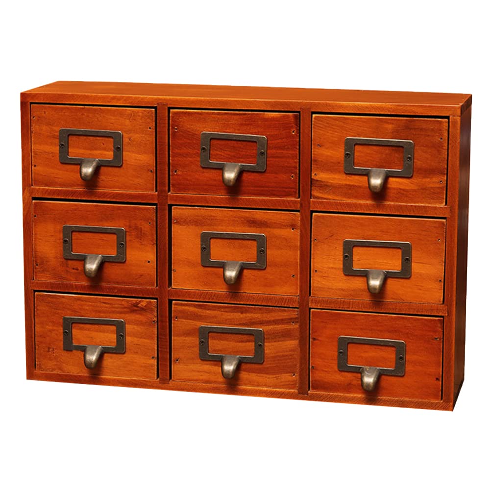 Beaupretty 1PC Vintage Wooden Storage Box - Rustic Dresser Drawer Organizer for Home Office, Craft Supplies & Jewelry | Perfect for Bedroom, Bathroom & Vanity Organization (Brown)