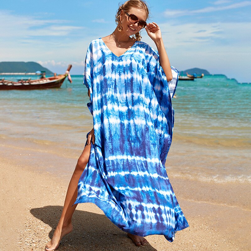 Bohemian Beach Dresses & Kaftans - Flowy Bikini Cover Ups, Maxi Robe for Women | Elegant Swimwear Coverup for Pool, Vacation & Summer Outfits