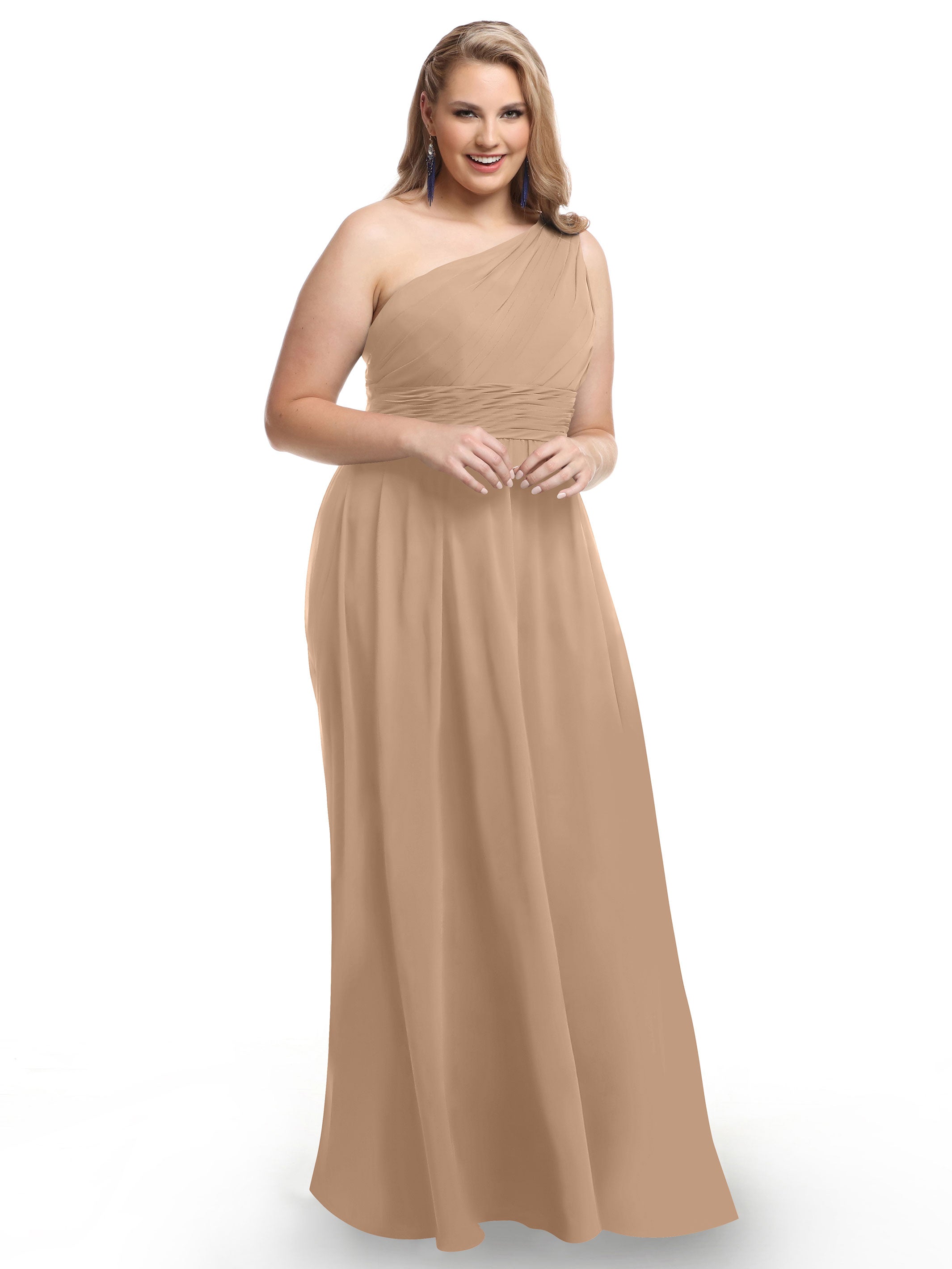Elegant One Shoulder A-Line Chiffon Bridesmaid Dress with Ruching - Perfect for Weddings, Formal Events & Special Occasions