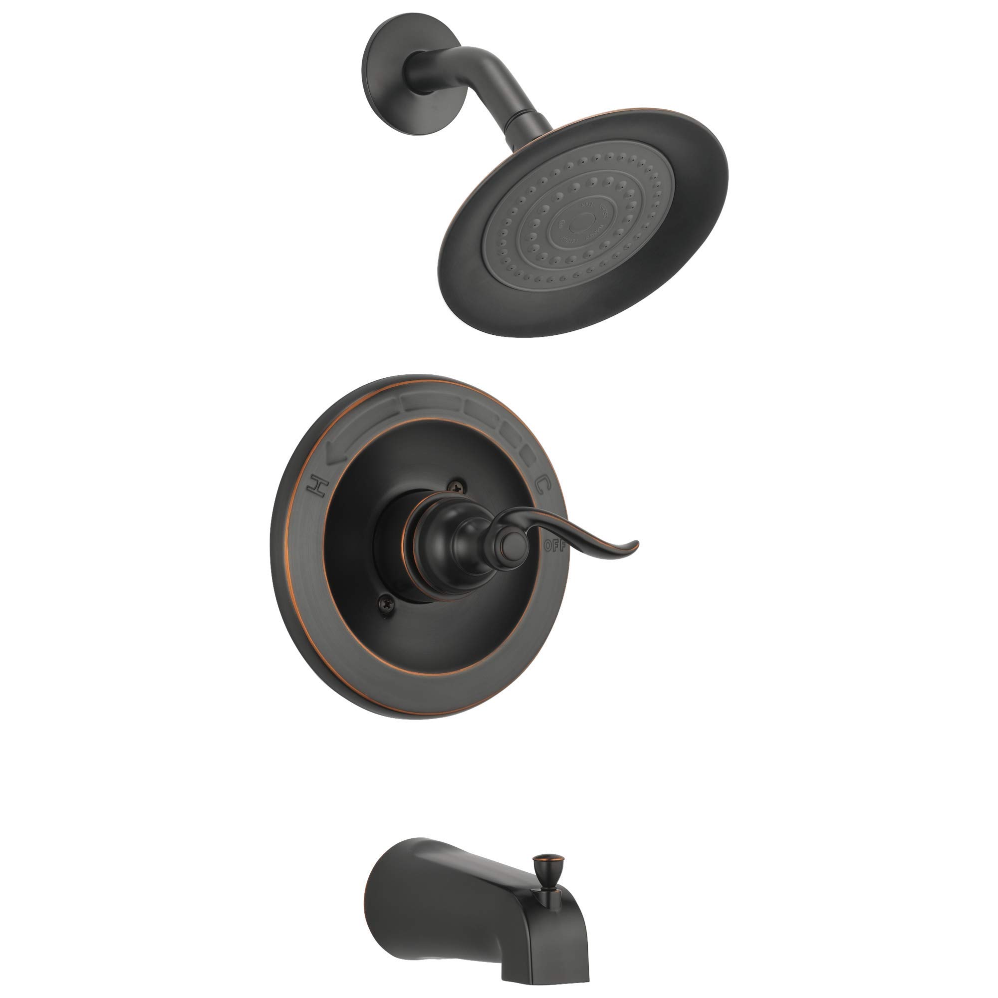 Delta Faucet Windemere Oil Rubbed Bronze Single-Function Tub and Shower Trim Kit with Single-Spray Shower Head BT14496-OB (Valve Not Included) - Perfect for Bathroom Renovation and Modern Home Upgrade