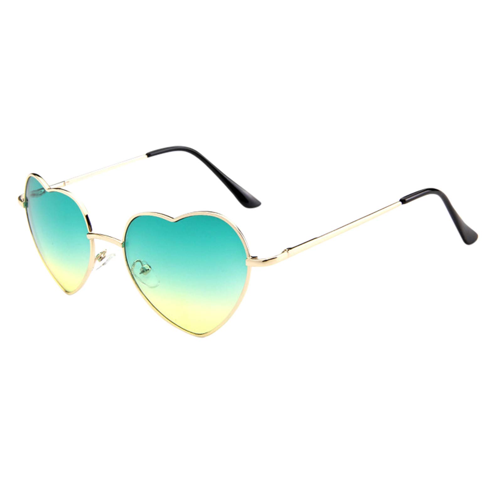 Barcley Fashion Love Heart Sunglasses for Women & Men - Retro Metal Frame Heart-Shaped Eyewear | UV Protection for Outdoor Activities, Beach, Driving & Fashion Accessories