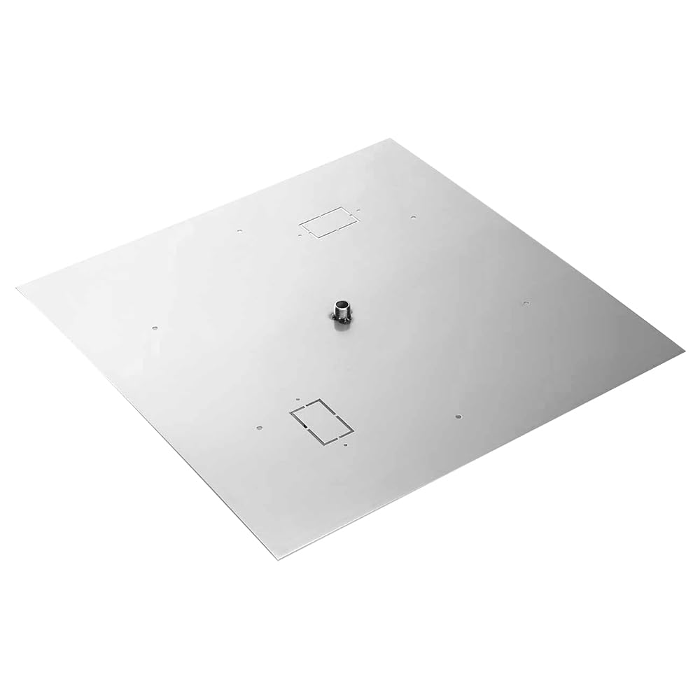 HPC Fire Fire Pit Burner Pan (571-24SQ) - 24-Inch Flat Square Stainless Steel Burner for Outdoor Fire Pits - Perfect for Backyard, Patio, and Camping Gatherings