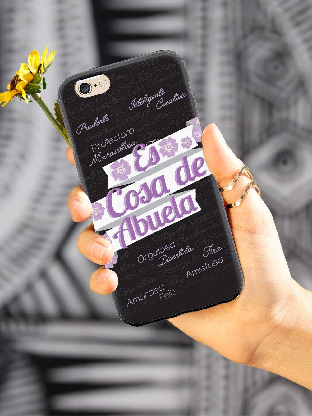 Inspired Cases - Shockproof iPhone 8 Case with 3D Textured Design - Slim Protective Cover for Apple iPhone 8 - ES Cosa de Abuela (Purple) - Perfect for Everyday Use, Travel & Outdoor Activities