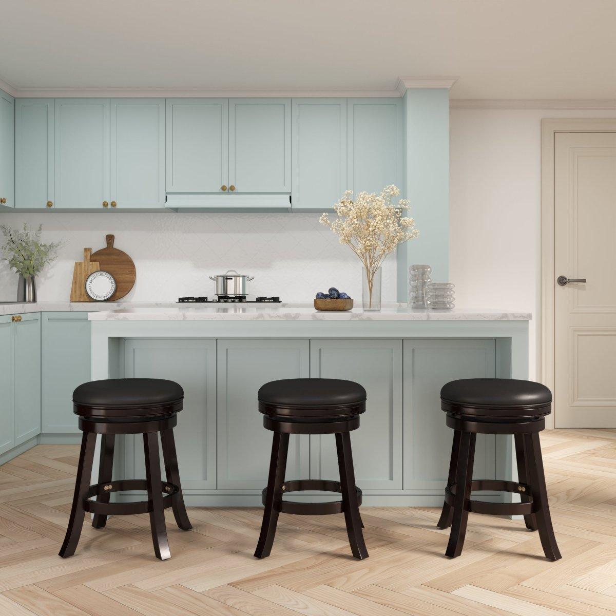 Creede Bonded Leather Backless Swivel Stool - 24