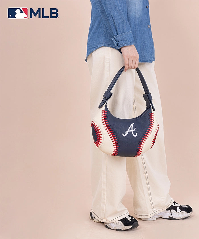 MLB Atlanta Braves Crossbody Hobo Bag for Women - Stylish & Comfortable Purse for Baseball Games, Travel & Everyday Use