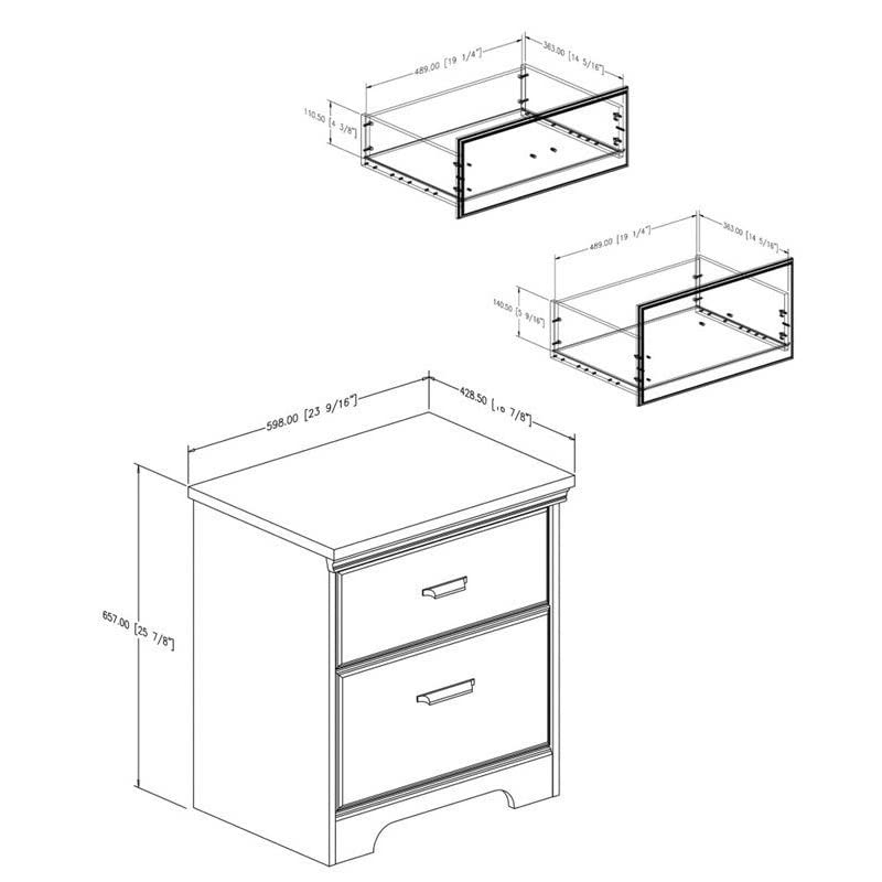 Modern 3-Piece Bedroom Furniture Set - 8-Drawer Dresser & Nightstand with Drawers - Distressed Grey Oak Finish - Perfect for Small Spaces & Guest Rooms