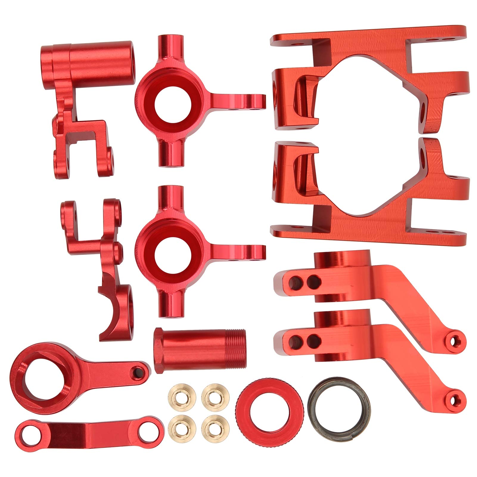 VGEBY 1:10 Scale Aluminum Alloy RC Steering Knuckle for Traxxas Slash 4X4 - Red | Durable Rear Axle Cup Steering Components | Perfect for Off-Road RC Truck Racing and Crawling Adventures