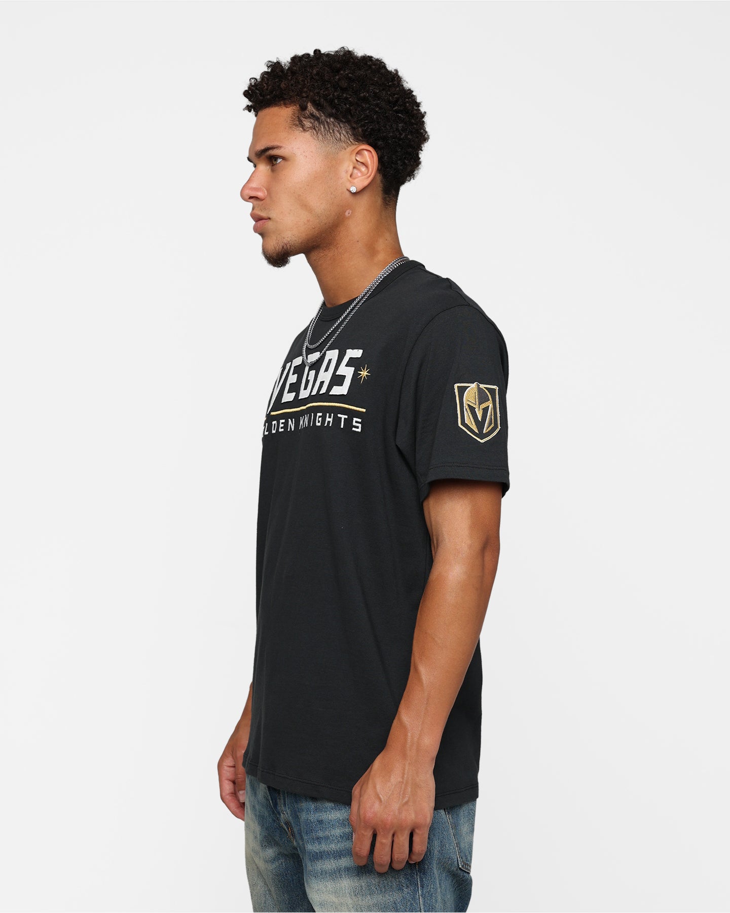 47 Brand Vegas Golden Knights Flint Black T-Shirt for Men - Official NHL Hockey Fan Apparel - Perfect for Games, Parties & Casual Wear