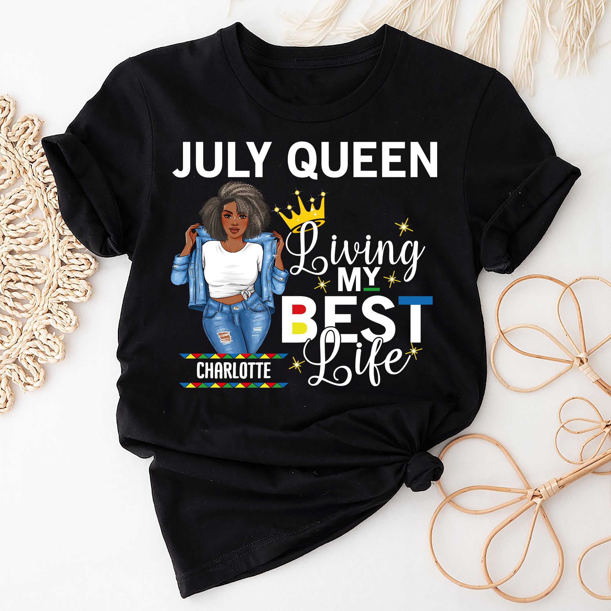 Personalized July Birthday Gifts for Women - Custom July Birthday T-Shirts, July Queen & Baby Shirts - Perfect for Birthday Parties, Summer Celebrations & Family Gatherings