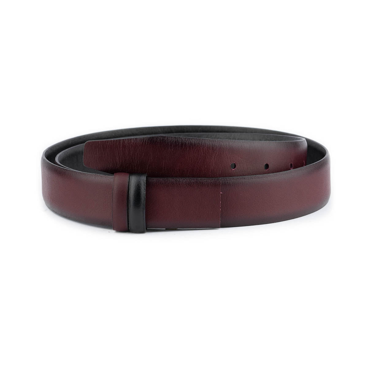 Reversible Black & Burgundy Leather Belt Strap for Montblanc Women's Watch - Adjustable Dress Belt for Business, Office & Formal Occasions