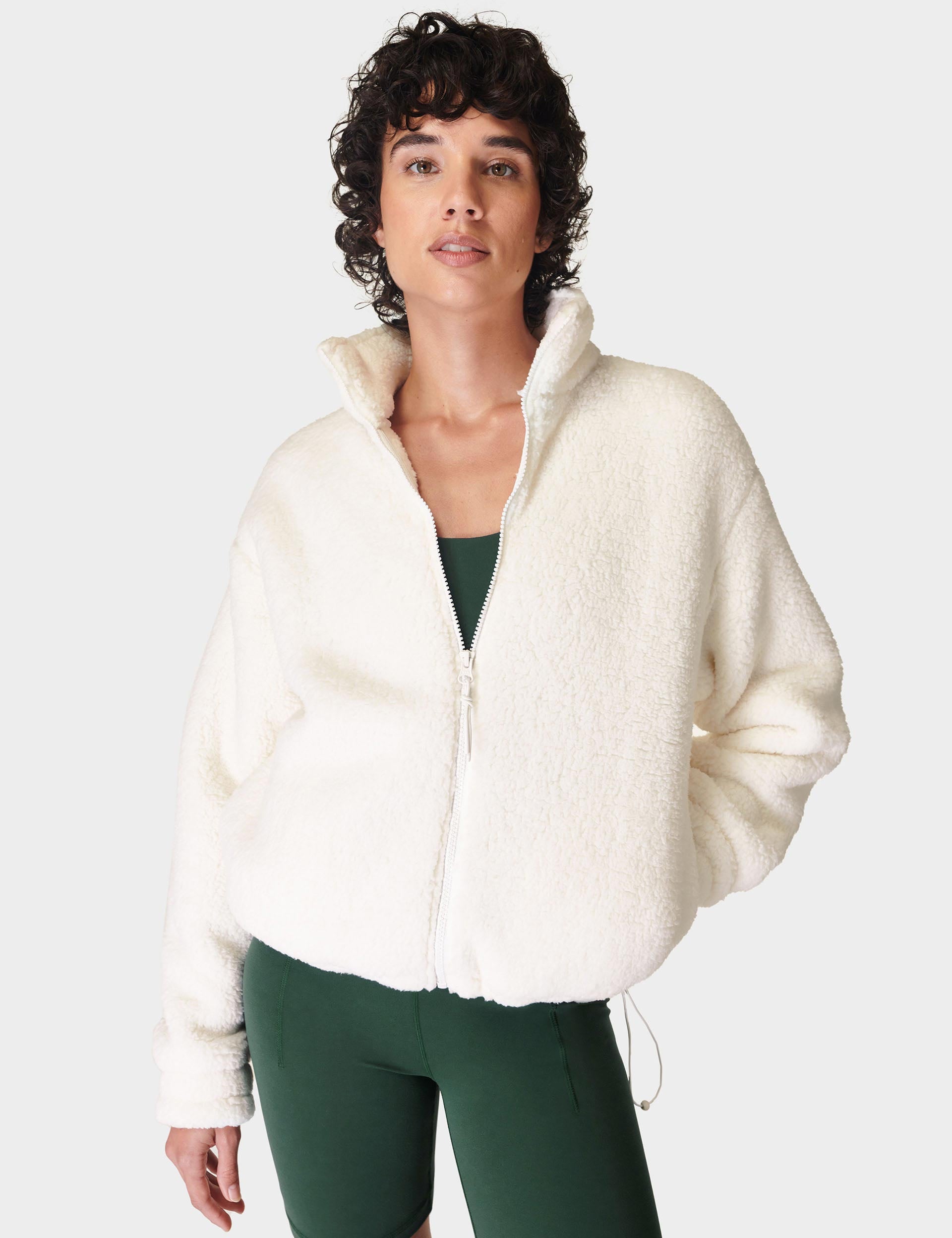 Canyon Fleece Zip Up Hoodie - Soft & Cozy Women's Pullover Jacket for Outdoor Activities & Casual Wear | Lily White