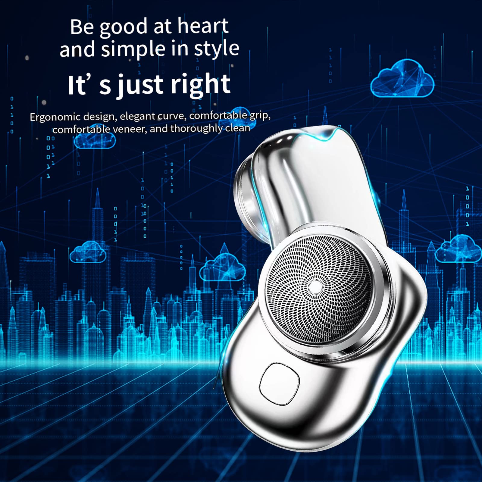 2023 New Mini Portable Electric Shaver for Men - USB Rechargeable Pocket Shaver, Dual Blade Facial Hair Trimmer for Travel, Office & Car Use (Green & Blue) - Perfect Gift for Businessmen & Travelers