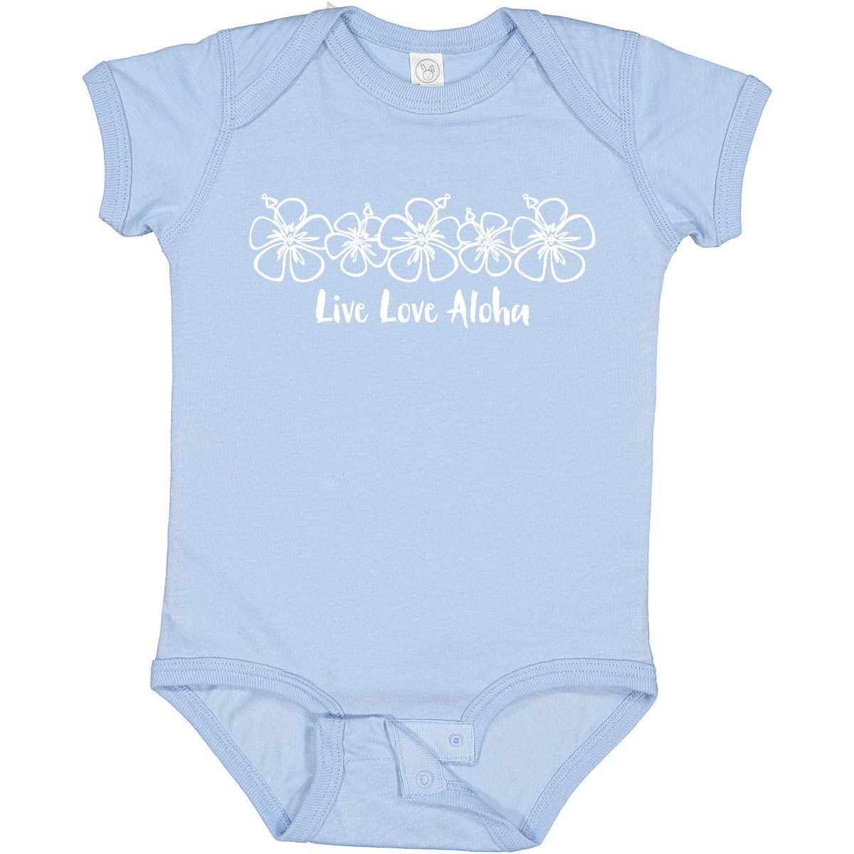 Inktastic Live Love Aloha White Baby Bodysuit - Soft Cotton Onesie for Newborns & Infants, Perfect for Hawaiian Vacations, Beach Photos & Family Outings