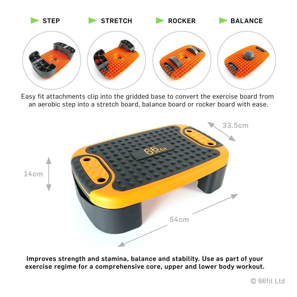 66Fit Multi-Functional Exercise Board - Core Workout, Balance Training & Home Gym Equipment for Full-Body Fitness | Perfect for Yoga, Pilates, and Strength Training at Home