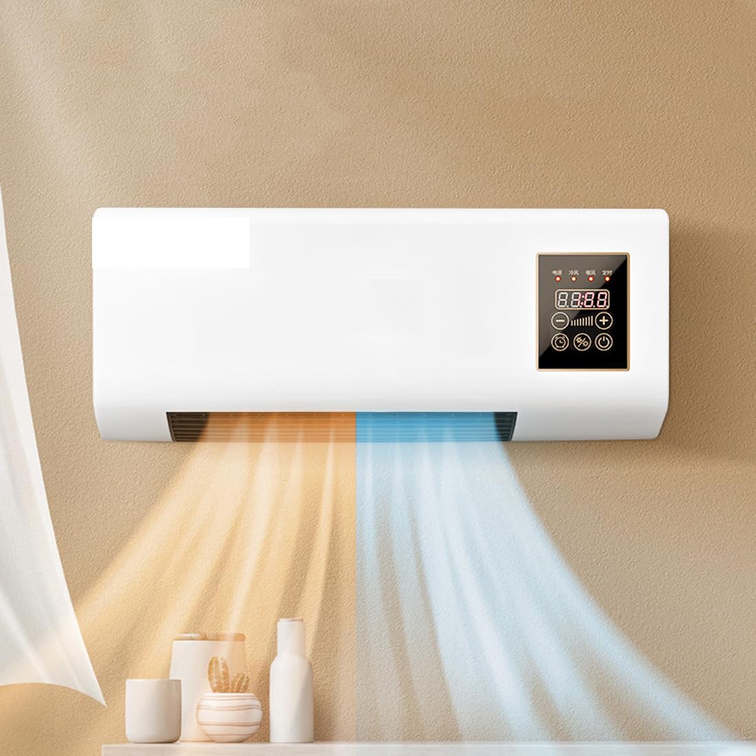 Split Max Portable Air Conditioner & Heater 2-in-1 - 8000 BTU Wall Mount Mini AC Unit with Remote - White - Perfect for Bedroom, Office & Small Spaces Cooling & Heating