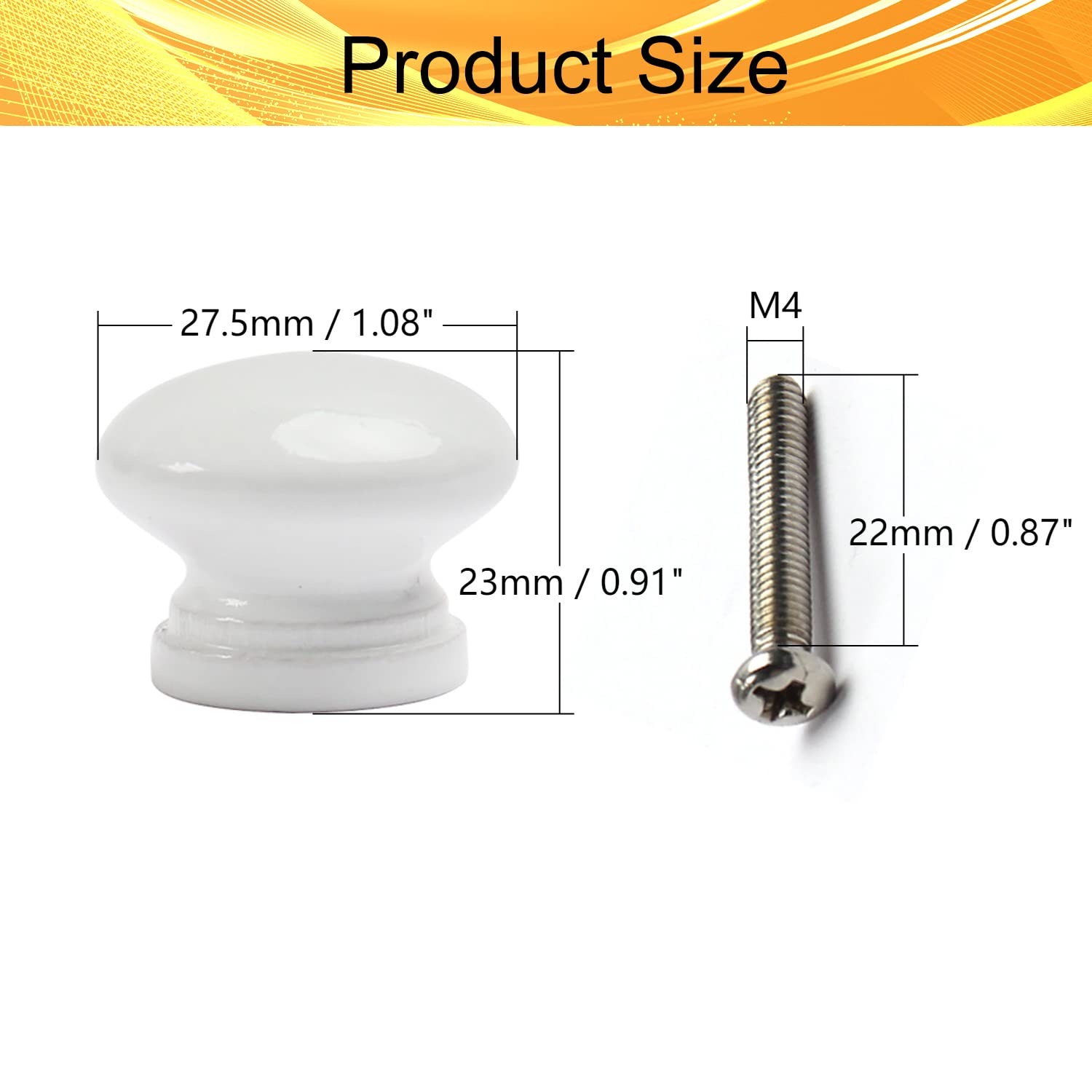 10Pcs White Round Wooden Drawer Knobs 1.08
