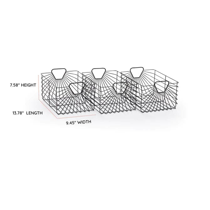 Premium Central Park Storage Baskets Set of 3 - Woven Decorative Baskets for Home Organization, Nursery, Living Room & Bedroom Storage Solutions