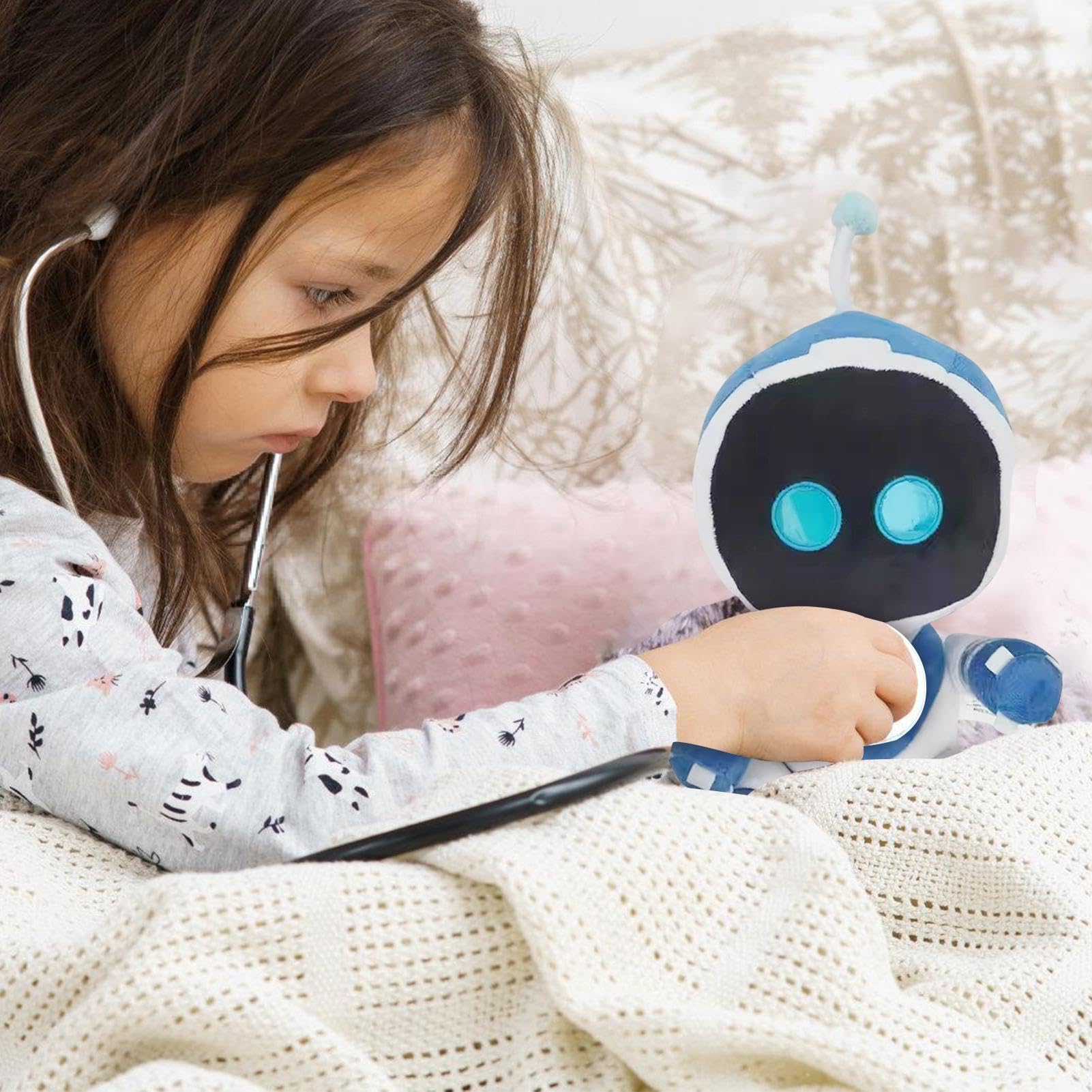 2024 Astro Bot Plush Toy - Soft Cartoon Robot Stuffed Animal for Kids | Perfect Gift for Halloween, Christmas & Birthday | Cute Home Decor, Bedroom Companion & Party Favors