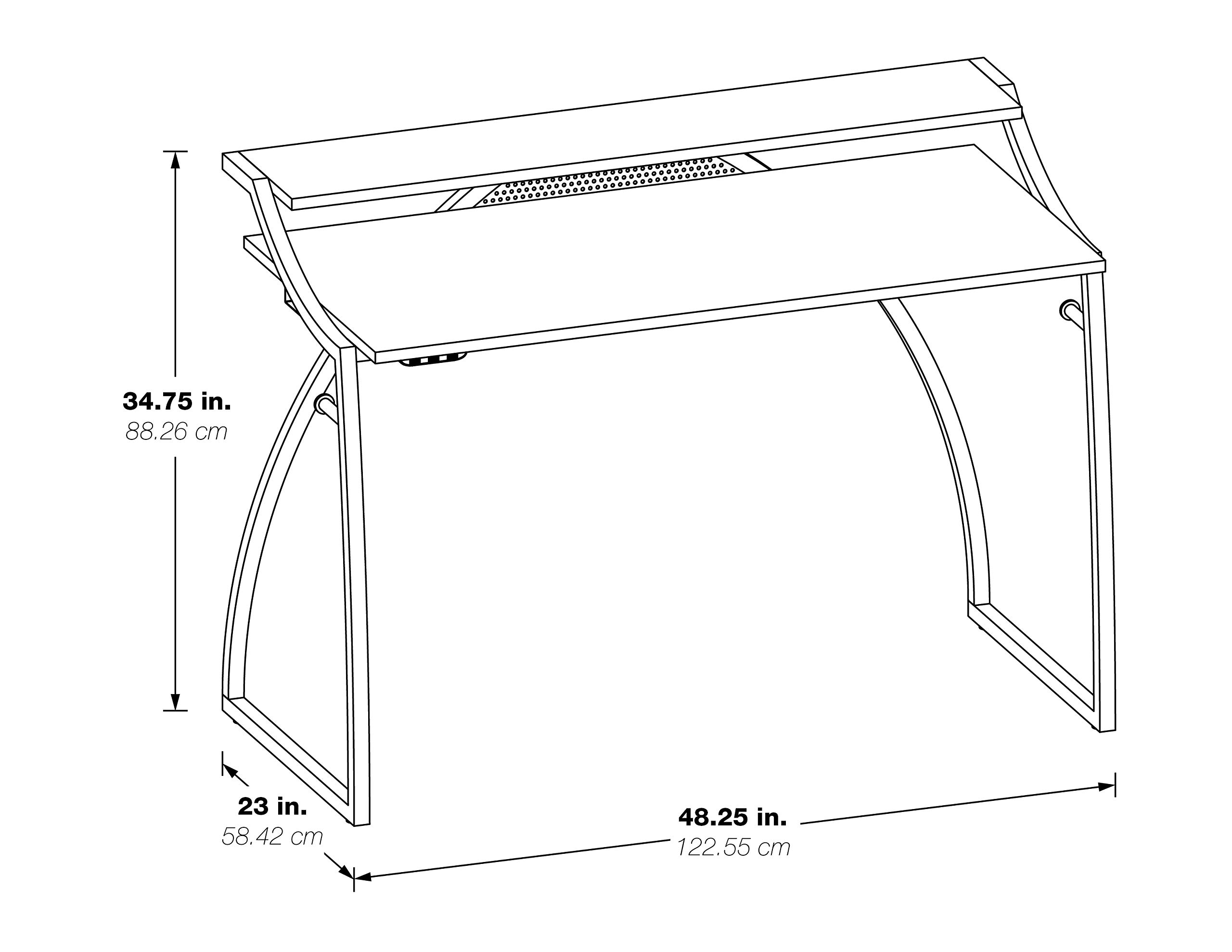 OSP Alpha Battlestation Gaming Desk - Ergonomic Computer Desk for PC & Console Gamers - Black Home Office Furniture for Streaming & Esports Setup
