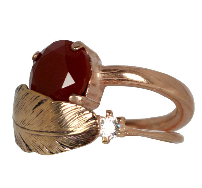Iosselliani Feather Ring - Elegant Gold Plated Feather Jewelry for Women | Perfect for Weddings, Parties & Everyday Fashion Accessories