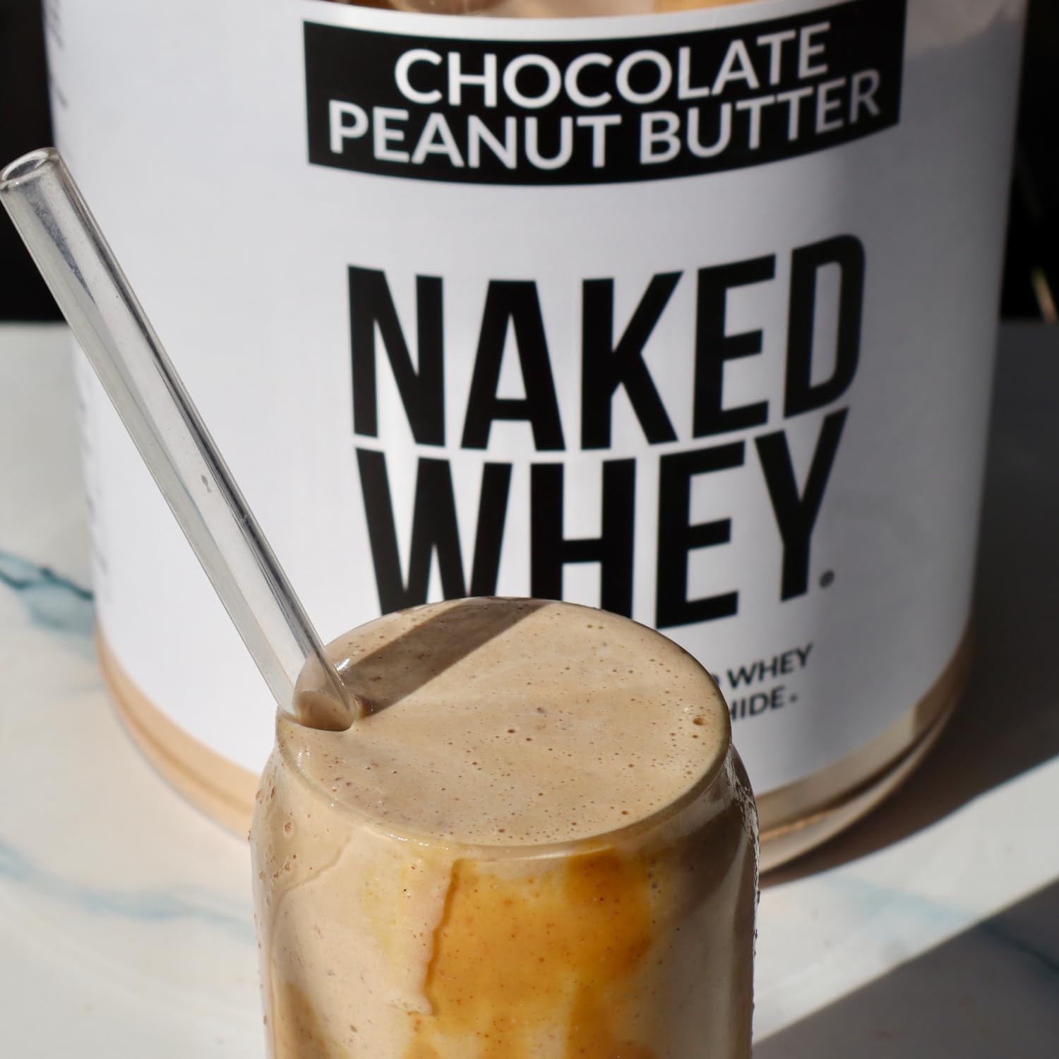 Naked Nutrition Whey Chocolate Peanut Butter Protein Powder - Grass Fed Whey Protein, Non-GMO, Soy Free & Gluten Free - 21 Servings for Muscle Growth & Recovery | Perfect for Post-Workout Shakes & Healthy Breakfast Smoothies