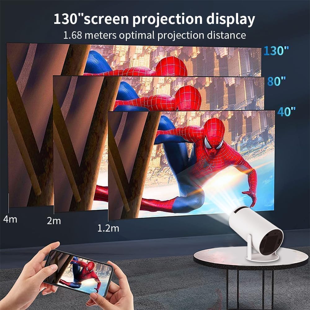 4K Mini Projector with WiFi Bluetooth 5.0 - Home Theater for Movies Outdoors