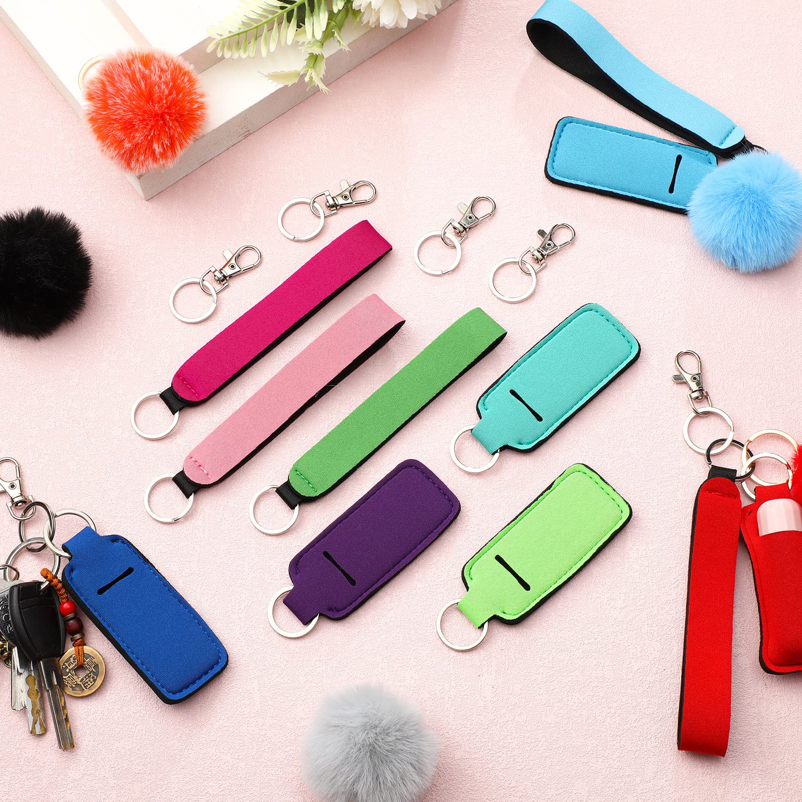 Colorful Lipstick Holder Keychain Set - 20 Pcs for Women, Perfect for Makeup & Gifts