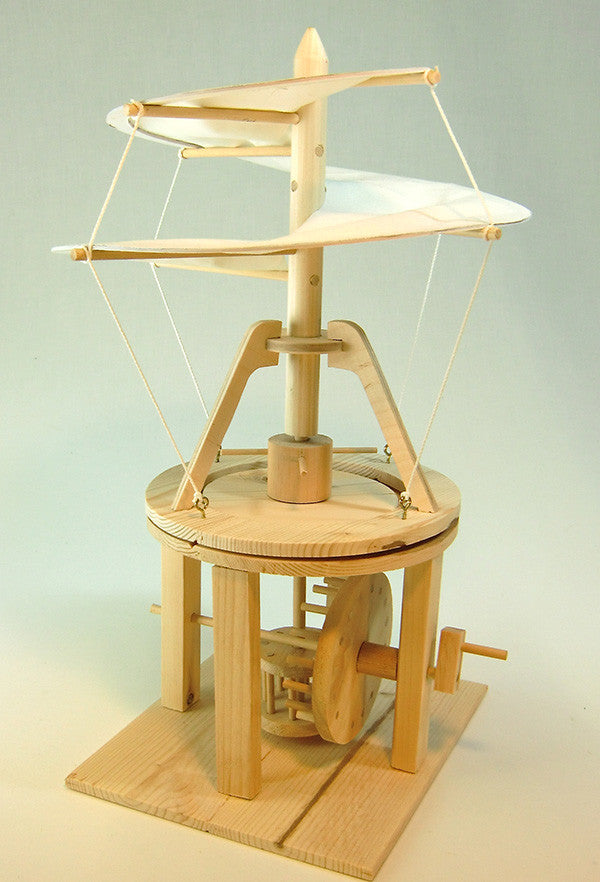 Da Vinci Helicopter Wooden Kit - DIY Flying Machine Model for Adults & Kids - STEM Educational Toy for Science Projects & Home Decor