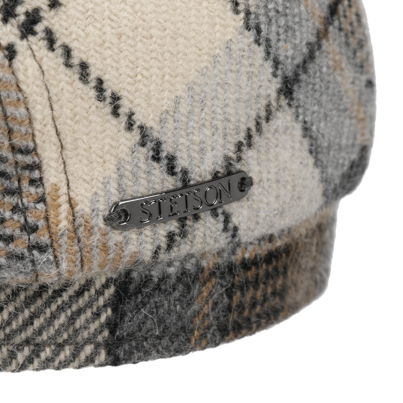 Stetson Alpaca Wool Check Driver Flat Cap - Warm & Stylish Men's Hat for Outdoor Activities, Driving, and Winter Fashion
