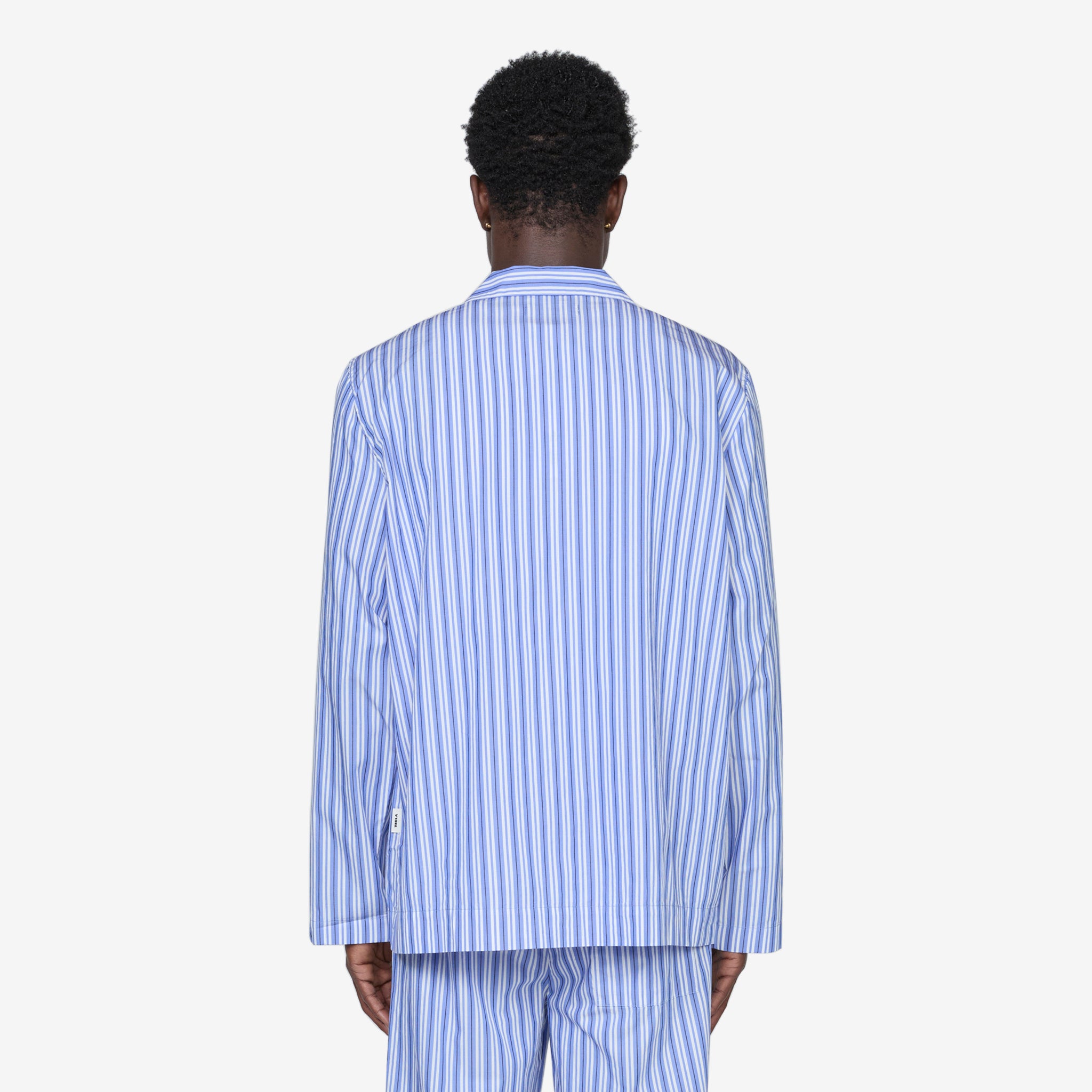 Premium Cotton Poplin Pajama Shirt with Classic Penny Stripes - Soft & Breathable Sleepwear for Men & Women - Perfect for Lounging, Travel & Cozy Nights at Home