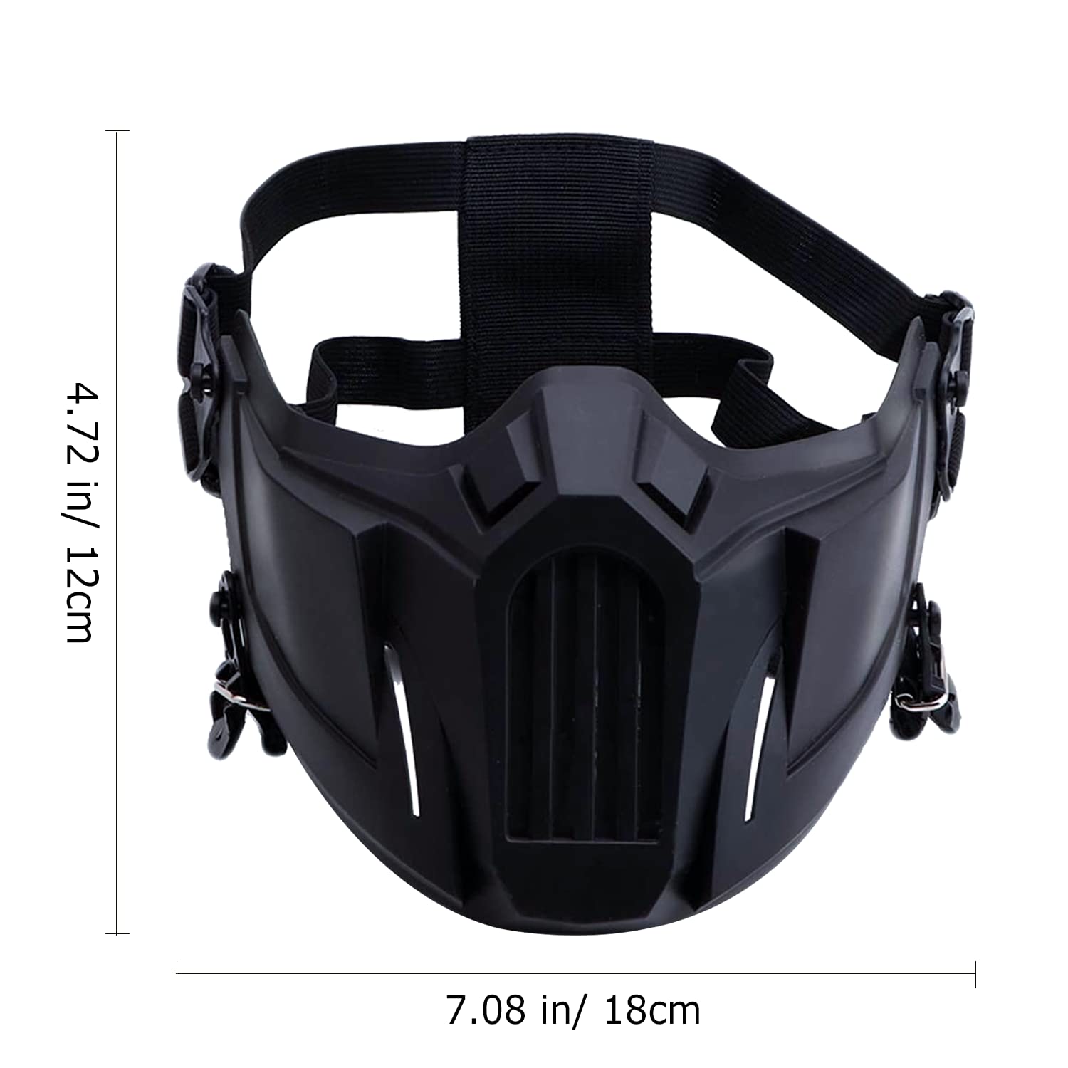 Tactical Airsoft Half Face Mask - Black Protective Gear for Outdoor Sports, Airsoft Games & Cosplay | Durable & Breathable Design for Maximum Safety
