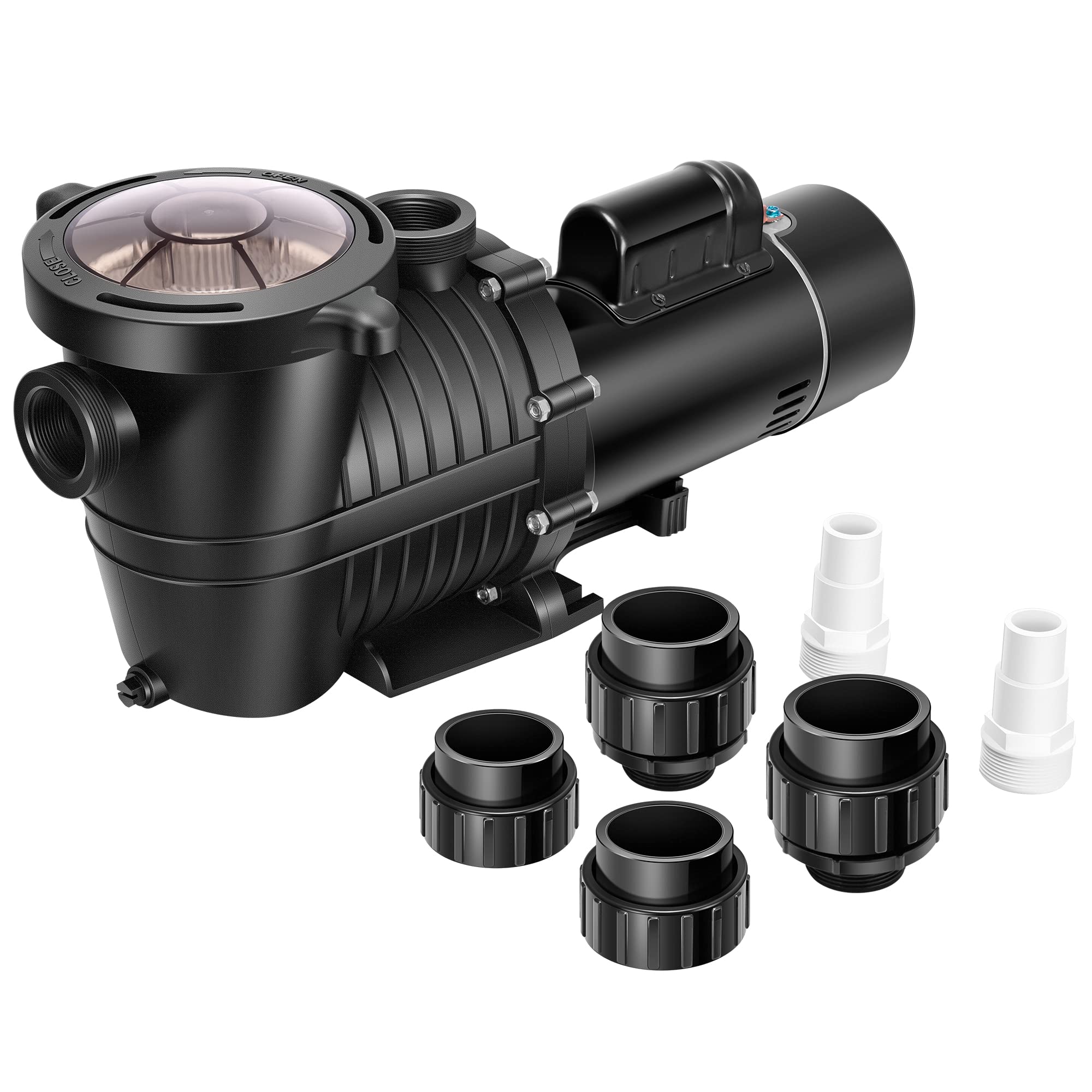VIVOHOME 2.0 HP Self Priming In-Ground Swimming Pool Pump - Dual Speed, 2