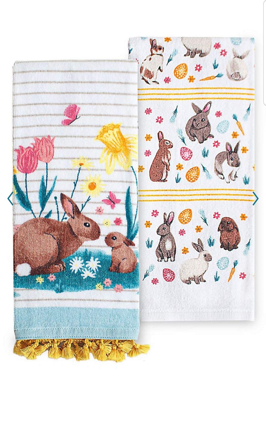 Soft & Absorbent Mom & Baby Bunny Kitchen Towels 2-Pack - Cute Easter & Mother's Day Gift for Home Decor & Kitchen Use