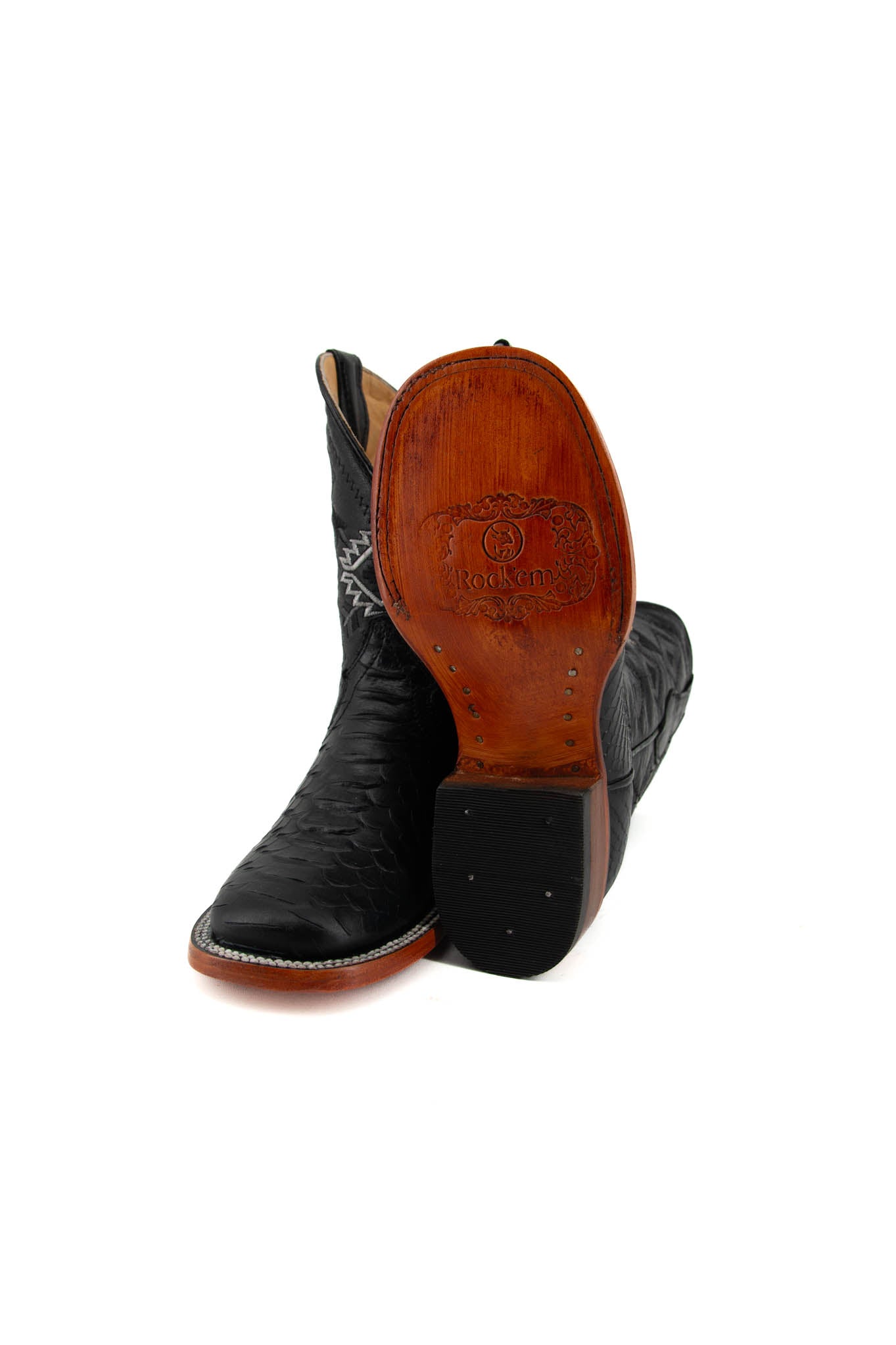 Kids' Cowboy Boots - Pro Rodeo Style with Python Print | Western Boots for Boys & Girls | Perfect for Rodeo Events, Halloween Costumes & Western Fashion