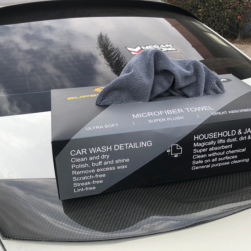 30-Pack Microfiber Cleaning Cloths with Dispenser Box | Ultra Absorbent & Lint-Free | Perfect for Cars, Kitchen, Gym & Household Cleaning