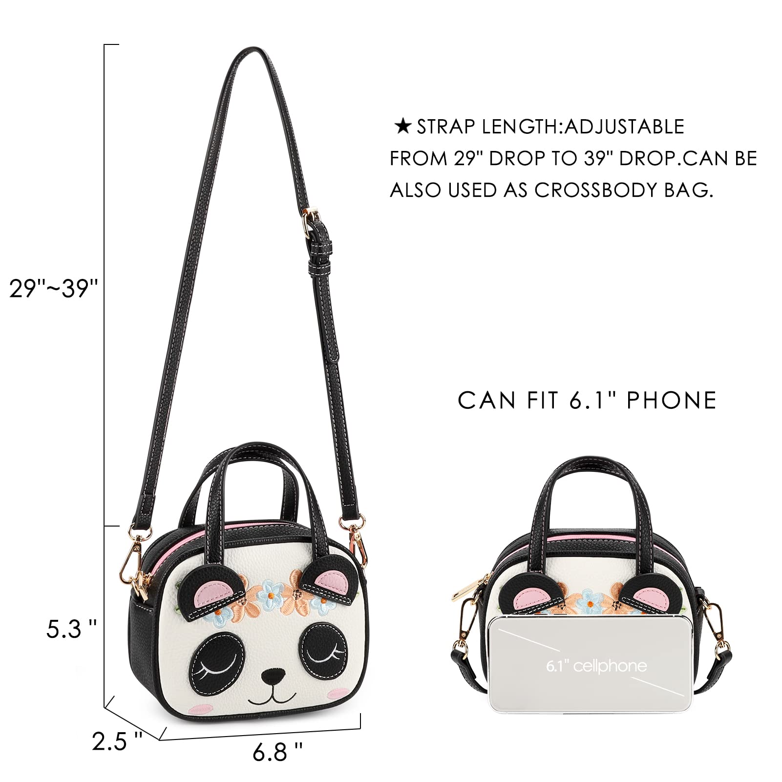 Mibasies Panda Purse for Little Girls - Cute Toddler Handbag for Kids Age 3-8 | Perfect for Dress-Up, Birthday Gifts & Pretend Play