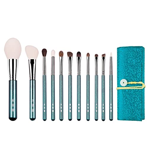 TXUKK 11-Piece Pearly Green Makeup Brush Set - Soft Cosmetic Brushes for Beginners, Beauty Tools & Makeup Pens | Perfect for Everyday Makeup, Contouring, and Professional Looks