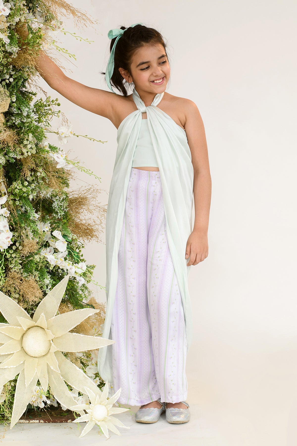 Stylish Printed Trousers and Top Set for Girls | Quaint Days Fashion | Perfect for School, Parties & Casual Wear