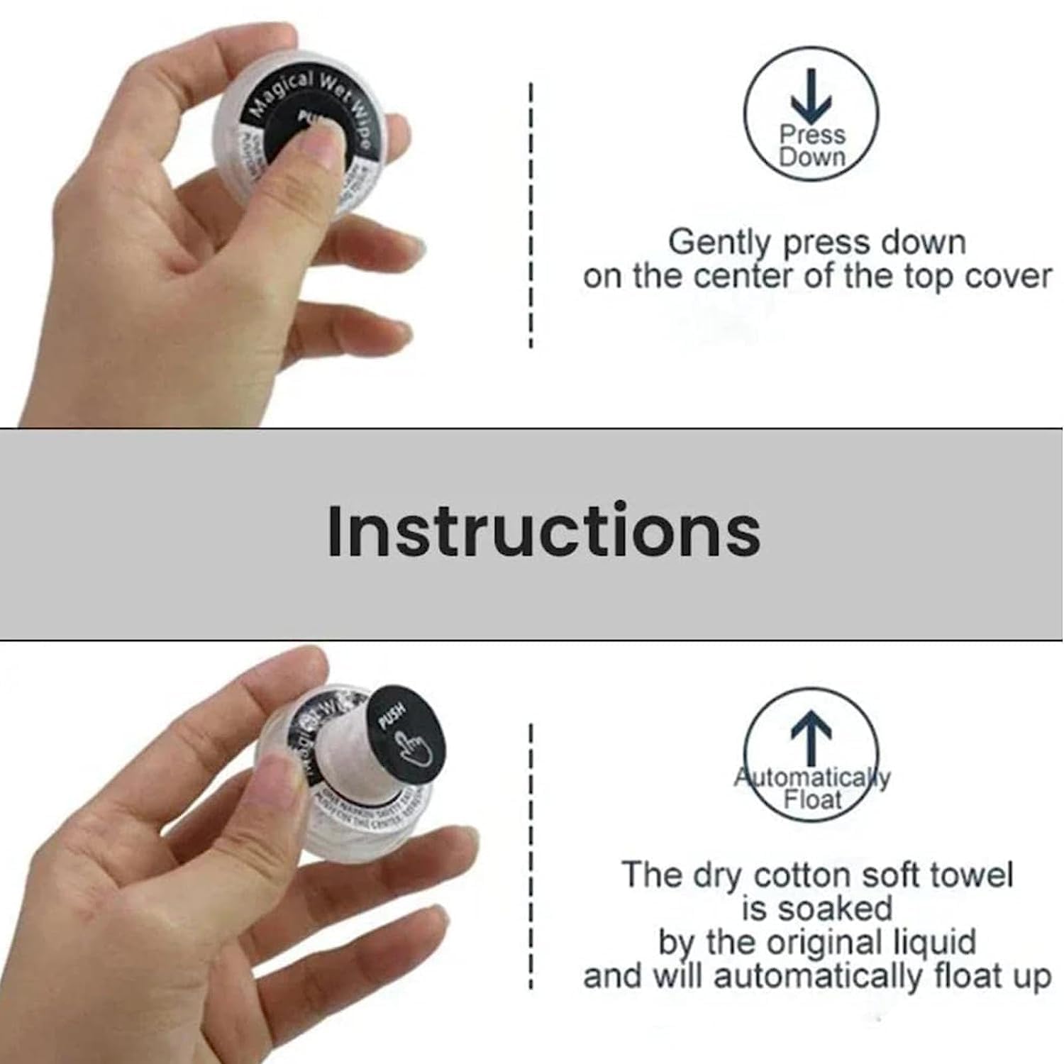 Pressed Portable Wet and Dry Wipes for Adults - 20 Pack Disposable Face Towels & Hand Wipes | Travel, Gym, Camping & On-the-Go Hygiene Essentials