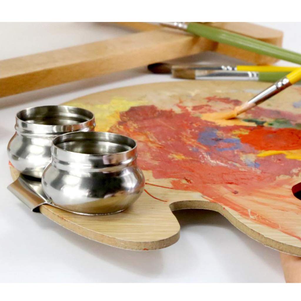 Premium Stainless Steel Oil Palette Cup with Lid - Single Dipper Artist Paint Mixing Pot for Oil & Acrylic Painting - Perfect for Studio, Classroom & Outdoor Art Projects