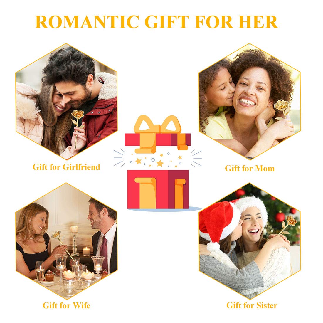 24K Gold Dipped Real Rose Eternal Flower - Luxury Preserved Rose with Stand, Romantic Gift for Wife, Girlfriend, Anniversary, Valentine's Day - Perfect for Weddings, Proposals, and Special Occasions (Gold)