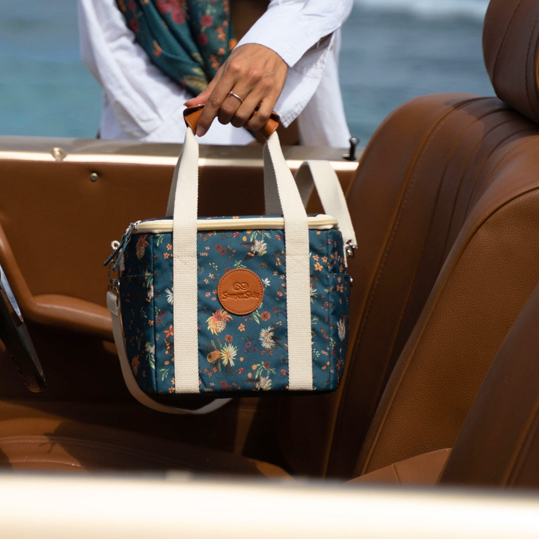 Native Botanical Mini Cooler Bag - Insulated Lunch Box for Picnics, Beach Trips & Outdoor Adventures | Portable & Leak-Proof