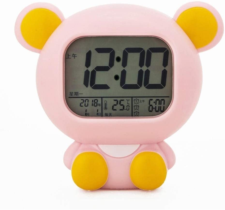 Digital Alarm Clock with LED Display & Music Wake-Up - Bedside Alarm Clock for Bedroom (Yellow, Pink, Blue) | Perfect for Home, Office & Travel Use