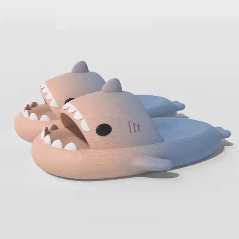 **Linasir Cute Cartoon Shark Slippers - Quick Drying, Non-Slip Bath & Gym House Slippers for Men & Women - Soft Sole Open-Toe EVA Platform Slippers (Size L, EUR 38/39) - Perfect for Home, Spa, Pool & Beach**