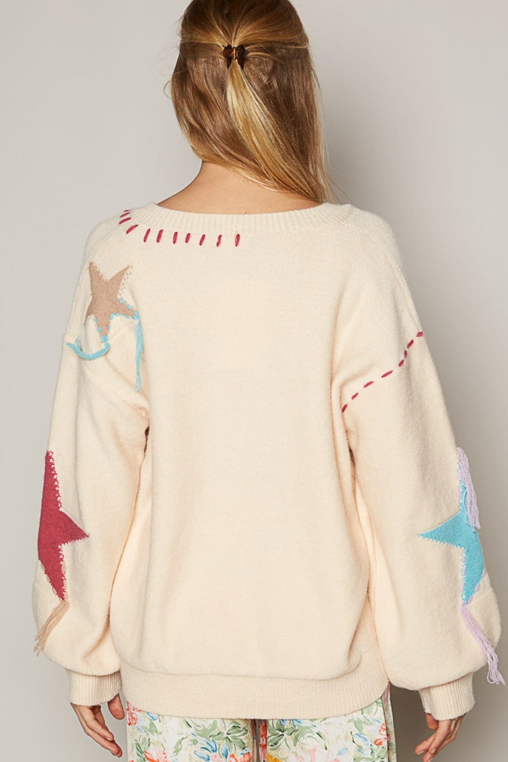 Long Sleeve Star Fringe Beach Sweater - Boho Chic Cover Up for Women | Perfect for Beach Vacations, Music Festivals & Summer Evenings