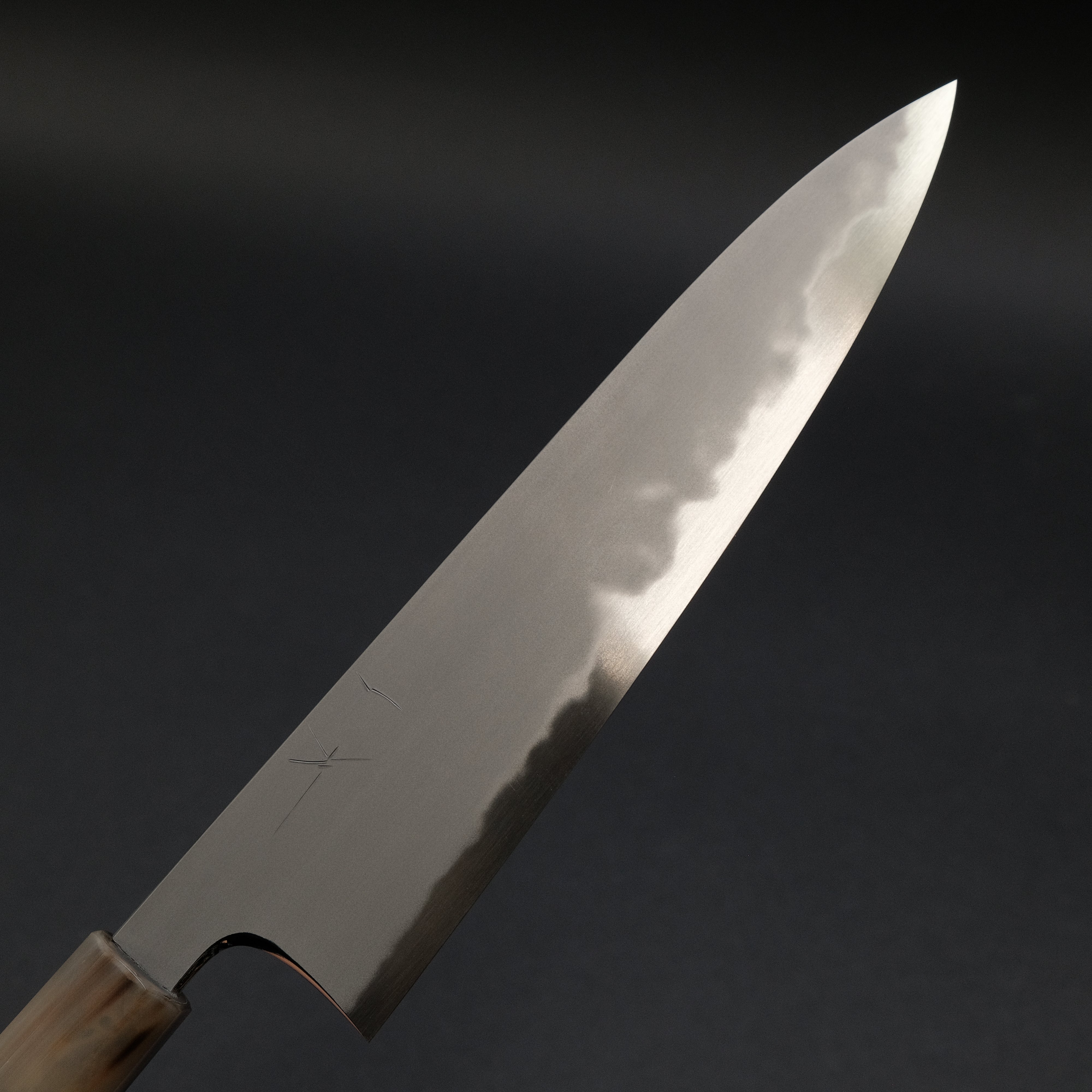 Hitohira Tanaka Yohei Blue #1 Kasumi Gyuto 210mm Japanese Chef Knife with Ebony Wood Handle - Perfect for Sushi, Meat Cutting & Professional Kitchen Use