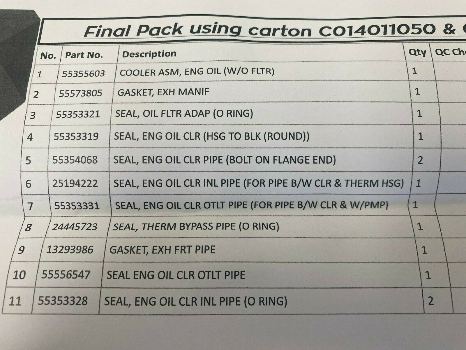 Genuine Holden Cruze 1.8L Petrol Engine Oil Cooler Kit - High Performance Cooling Solution for Daily Commuting & Road Trips