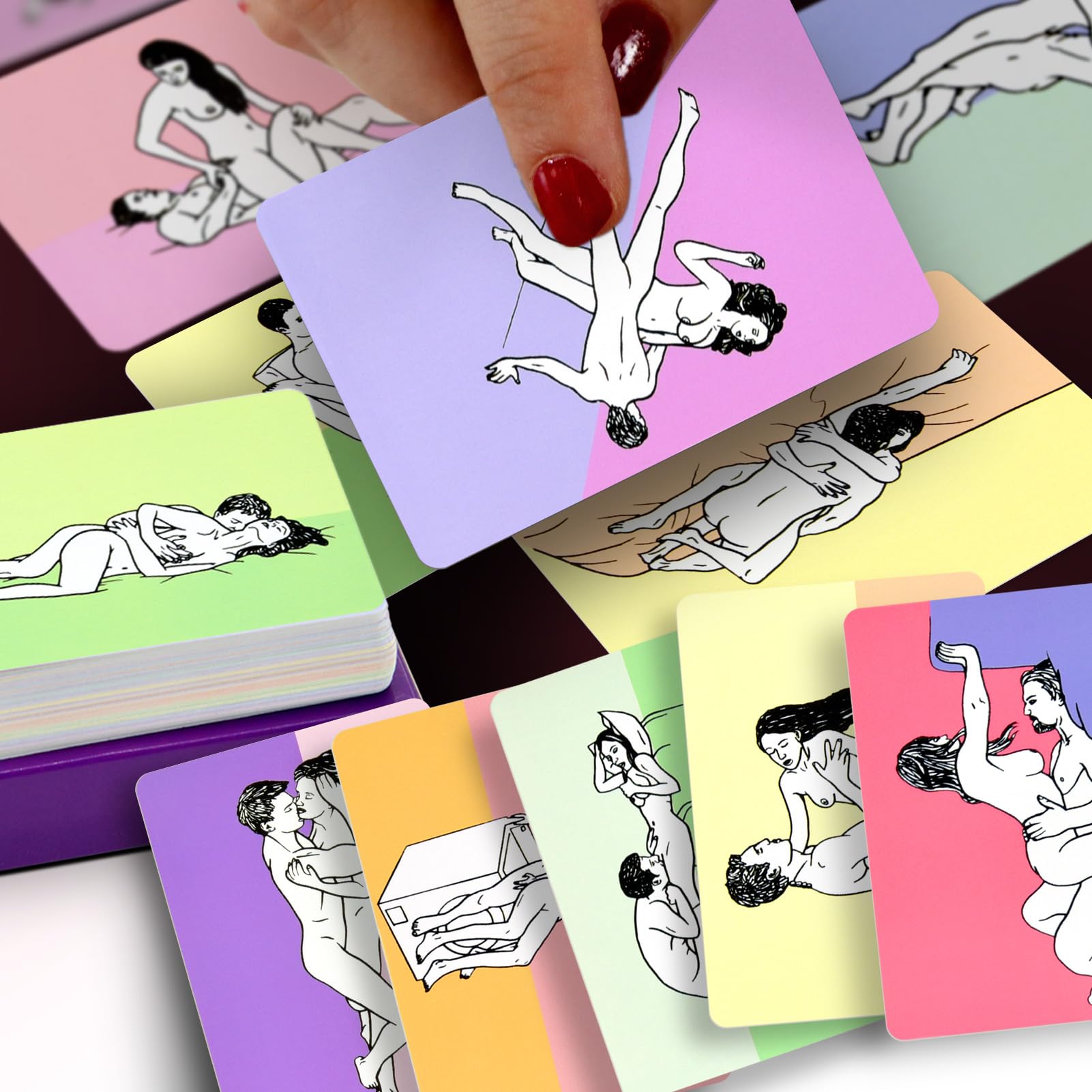 Sex Position Cards for Couples - 50 Erotic Playing Cards with Fun Bedroom Games & Romantic Date Night Ideas - Perfect Adult Toy Gift for Lovers (Great for Anniversary, Valentine's Day & Spicing Up Relationships)