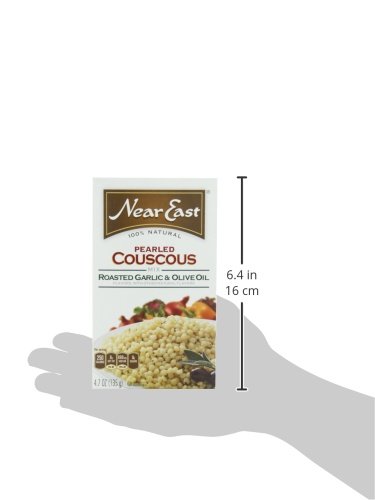 Near East Pearled Couscous, Roasted Garlic & Olive Oil Flavor, 4.7 oz (Pack of 6) - Perfect for Mediterranean Meals, Quick Lunches & Healthy Side Dishes